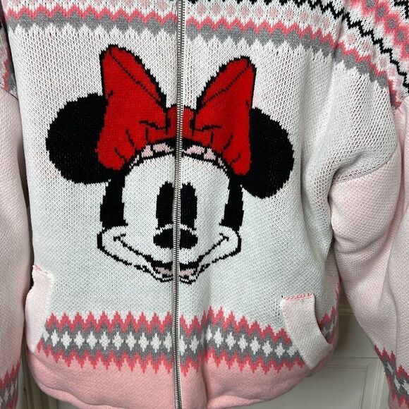 DISNEY x FOREVER 21 Minnie Mouse Sweater Jacket Fair Isle Plus Size 1 Sample Rar - Picture 2 of 8